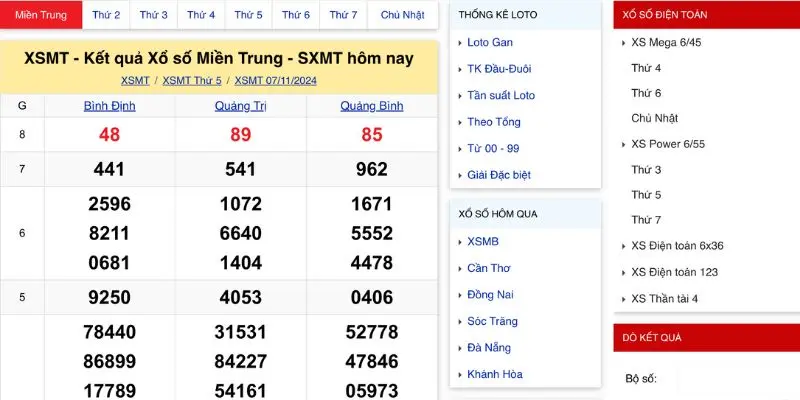 Soi cầu miền Trung hôm nay